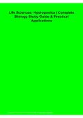 Life Sciences Hydroponics Complete Biology Study Guide & Practical Applications 2026&sol; 2027