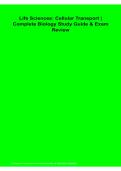 Life Sciences Cellular Transport Complete Biology Study Guide & Exam Review 2026&sol;2027