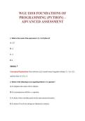 WGU E010 FOUNDATIONS OF&NewLine;PROGRAMMING &lpar;PYTHON&rpar; &ndash;&NewLine;ADVANCED ASSESSMENT