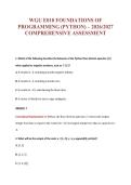 WGU E010 FOUNDATIONS OF&NewLine;PROGRAMMING &lpar;PYTHON&rpar; &ndash; 2026&sol;2027&NewLine;COMPREHENSIVE ASSESSMENT
