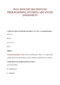 WGU E010 FOUNDATIONS OF&NewLine;PROGRAMMING &lpar;PYTHON&rpar; ADVANCED&NewLine;ASSESSMENT