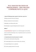 WGU E010 FOUNDATIONS OF&NewLine;PROGRAMMING - 2026 UPDATED&NewLine;COMPREHENSIVE OA QUIZ
