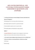 ADVANCED EMOTIONAL AND&NewLine;CULTURAL INTELLIGENCE &lpar;E010&rpar;&NewLine;ASSESSMENT QUESTIONS AND&NewLine;ANSWERS