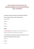 WGU E010 FOUNDATIONS OF&NewLine;PROGRAMMING EXAM QUESTIONS&NewLine;AND ANSWERS