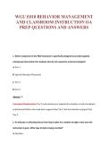 WGU E010 BEHAVIOR MANAGEMENT&NewLine;AND CLASSROOM INSTRUCTION OA&NewLine;PREP QUESTIONS AND ANSWERS