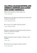 CLA FINAL EXAM QUESTIONS AND&NewLine;CORRECT ANSWERS 2026 LATEST&NewLine;PREP GUIDE VERIFIED A&plus;&NewLine;