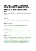 CLA FINAL EXAM STUDY GUIDE&NewLine;WITH ACCURATE ANSWERS 2026&NewLine;COMPLETE REVIEW PACKAGE