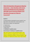 WGU C215 Operations Management Objective &NewLine;Assessment &mdash; Exam Questions with Correct &NewLine;Answers &lpar;VerifiedAnswers&rpar; Plus Rationales &NewLine;2026 Q&A Instant Download PDWGU C215 &NewLine;Operations Management Objective &NewLine;Assessmentf 