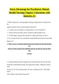 Davis Advantage for Psychiatric Mental Health Nursing Chapter 5 Questions with Answers&comma; A&plus;