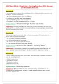 ADN Week 5 Quiz &vert; Respiratory Nursing Questions With Answers&NewLine;and detailed Rationales