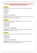 ADN &vert; Week 1 Quiz&colon; Nursing Process & Fundamentals Questions&NewLine;With Answers and detailed Rationales