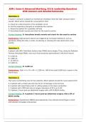 ADN &vert; Exam 4&colon; Advanced Med-Surg&comma; ICU & Leadership Questions&NewLine;With Answers and detailed Rationales