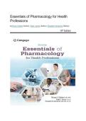 Test Bank - Essentials of Pharmacology for Health Professions&comma; 10th Edition &lpar;Colbert&comma; 2026&rpar;&comma; Chapter 1-27 Fully Covered