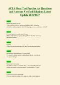 ACLS Final Test Practice A&plus; Questions&NewLine;and Answers Verified Solutions Latest&NewLine;Update 2026&sol;2027