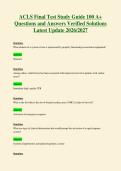ACLS Final Test Study Guide 100 A&plus;&NewLine;Questions and Answers Verified Solutions&NewLine;Latest Update 2026&sol;2027