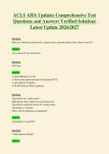 ACLS AHA Updates Comprehensive Test&NewLine;Questions and Answers Verified Solutions&NewLine;Latest Update 2026&sol;2027