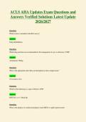 ACLS AHA Updates Exam Questions and&NewLine;Answers Verified Solutions Latest Update&NewLine;2026&sol;2027