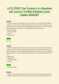 ACLS POST Test Version 4 A&plus; Questions&NewLine;and Answers Verified Solutions Latest&NewLine;Update 2026&sol;2027