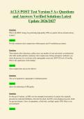 ACLS POST Test Version 5 A&plus; Questions&NewLine;and Answers Verified Solutions Latest&NewLine;Update 2026&sol;2027