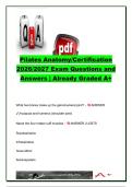 Pilates Anatomy Certification Exam 2026&sol;2027 &ndash; 75&plus; Questions & Answers &vert; Muscles&comma; Joints&comma; Spine&comma; Injuries&comma; Reformer & Pilates Exercises