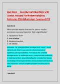 Quiz Bank &mdash; Security Exam Questions with &NewLine;Correct Answers &lpar;Verifiedanswers&rpar; Plus &NewLine;Rationales 2026 Q&A Instant Download PDF