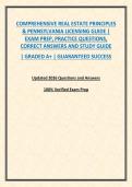 COMPREHENSIVE REAL ESTATE PRINCIPLES & PENNSYLVANIA LICENSING GUIDE &vert; EXAM PREP&comma; PRACTICE QUESTIONS&comma; CORRECT ANSWERS AND STUDY GUIDE