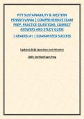PITT SUSTAINABILITY & WESTERN PENNSYLVANIA &vert; COMPREHENSIVE EXAM PREP&comma; PRACTICE QUESTIONS&comma; CORRECT ANSWERS AND STUDY GUIDE