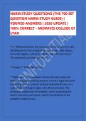 NARM STUDY QUESTIONS &lpar;THE 700 SET &NewLine;QUESTION NARM STUDY GUIDE&rpar; &vert; &NewLine;VERIFIED ANSWERS &vert; 2026 UPDATE &vert; &NewLine;100&percnt; CORRECT - MIDWIVES COLLEGE OF &NewLine;UTAH &NewLine;
