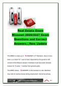 Missouri Real Estate Exam 2026&sol;2027 &ndash; 150&plus; Questions & Answers &vert; MREC&comma; Licensing&comma; Agency&comma; Escrow&comma; Contracts&comma; Valuation & Financing