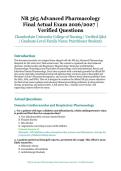 NR 565 Advanced Pharmacology Final Actual Exam &ndash; Chamberlain University College of Nursing &ndash; 2026&sol;2027 Academic Year &ndash; Verified Questions and Answers