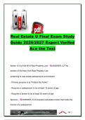 Real Estate U Final Exam Study Guide 2026&sol;2027 &ndash; 100&plus; Questions & Answers &vert; NYS Law&comma; Agency&comma; Contracts&comma; Mortgages&comma; Appraisal & Fair Housing