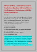 Medical Test Bank &mdash; Comprehensive Clinical &NewLine;Practice Exam Questions with Correct Answers &NewLine;&lpar;VerifiedAnswers&rpar; Plus Rationales 2026 Q&A &NewLine;Instant Download PDF 
