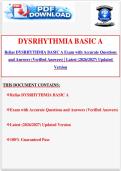 Relias DYSRHYTHMIA BASIC A Exam with Accurate Questions and Answers &lpar;Verified Answers&rpar; &vert; Latest &lpar;2026&sol;2027&rpar; Updated Version
