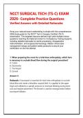 NCCT SURGICAL TECH &lpar;TS-C&rpar; EXAM Practice Questions & Answers &vert; Comprehensive Tech in Surgery-Certified Board Review Study Guid