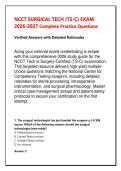 NCCT SURGICAL TECH &lpar;TS-C&rpar; EXAM Practice Questions & Answers &vert; Comprehensive Tech in Surgery-Certified Board Review Study Guide