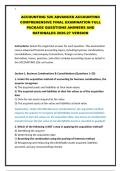 ACCOUNTING 526 ADVANCED ACCOUNTING COMPREHENSIVE FINAL EXAMINATION 