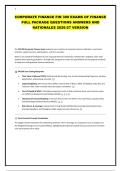 CORPORATE FINANCE FIN 300 EXAMS OF FINANCE FULL PACKAGE QUESTIONS ANSWERS