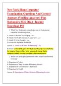 New York Home Inspector &NewLine;Examination Questions And Correct &NewLine;Answers &lpar;Verified Answers&rpar; Plus &NewLine;Rationales 2026 Q&A &vert; Instant &NewLine;Download Pdf 