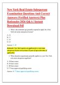 New York Real Estate Salesperson &NewLine;Examination Questions And Correct &NewLine;Answers &lpar;Verified Answers&rpar; Plus &NewLine;Rationales 2026 Q&A &vert; Instant &NewLine;Download Pdf 