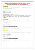 BSN Advanced Medical-Surgical Nursing &vert; Exam 1 Practice&NewLine;Questions With Answers and detailed Rationales
