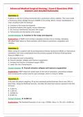 Advanced Medical-Surgical Nursing &vert; Exam 8 Questions With&NewLine;Answers and detailed Rationales