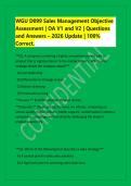 WGU D099 Sales Management Objective &NewLine;Assessment &vert; OA V1 and V2 &vert; Questions &NewLine;and Answers &ndash; 2026 Update &vert; 100&percnt; &NewLine;Correct&period; &NewLine;