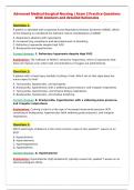 Advanced Medical-Surgical Nursing &vert; Exam 2 Practice Questions&NewLine;With Answers and detailed Rationales