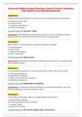 Advanced Medical-Surgical Nursing &vert; Exam 4 Practice Questions&NewLine;With Answers and detailed Rationales