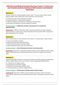 BSN Advanced Medical-Surgical Nursing &vert; Exam 5&colon; Critical Care&NewLine;and Complex Systems Questions With Answers and detailed&NewLine;Rationales