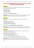 Advanced Medical-Surgical Nursing &vert; Final Exam Questions With&NewLine;Answers and detailed Rationales