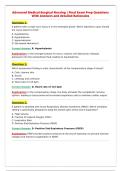 Advanced Medical-Surgical Nursing &vert; Final Exam Prep Questions&NewLine;With Answers and detailed Rationales