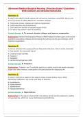 Advanced Medical-Surgical Nursing &vert; Practice Exam 7 Questions&NewLine;With Answers and detailed Rationales