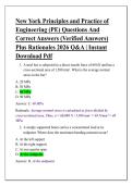 New York Principles and Practice of &NewLine;Engineering &lpar;PE&rpar; Questions And &NewLine;Correct Answers &lpar;Verified Answers&rpar; &NewLine;Plus Rationales 2026 Q&A &vert; Instant &NewLine;Download Pdf