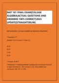 MAT 101 FINAL EXAM&vert;COLLEGE &NewLine;ALGEBRA&vert;ACTUAL QUESTIONS AND &NewLine;ANSWERS 100&percnt; CORRECT&vert;2025 &NewLine;UPDATE&vert;STRAIGHTERLINE&period; 